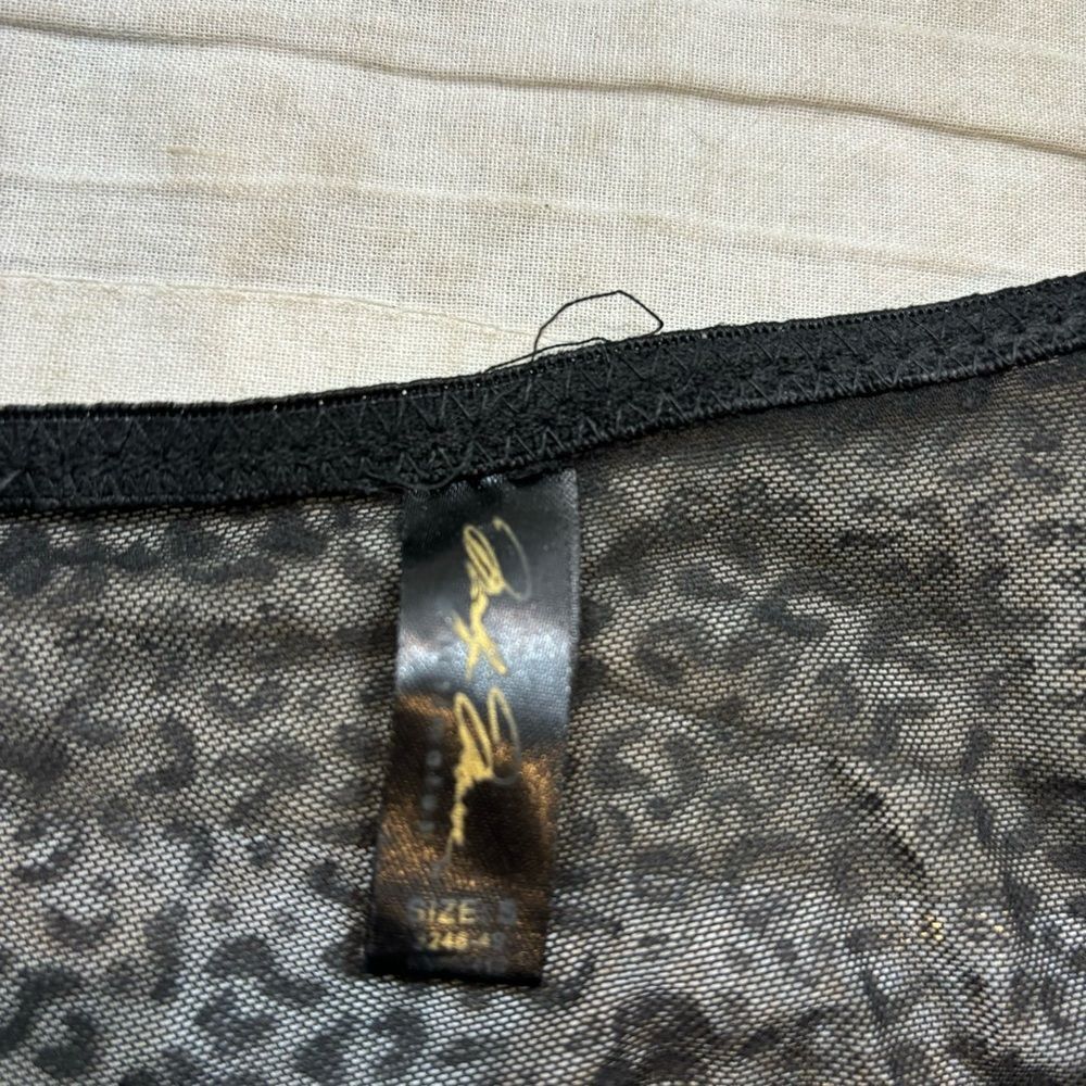 Marilyn Monroe‎ Sheer Black Leopard Print Ruffle Detail Short Nightgown Small - Picture 10 of 10